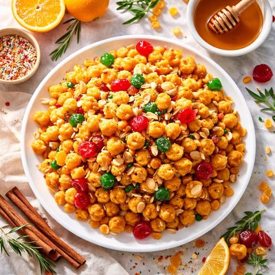 Image of Italian Honey Balls Pignolata or Struffoli