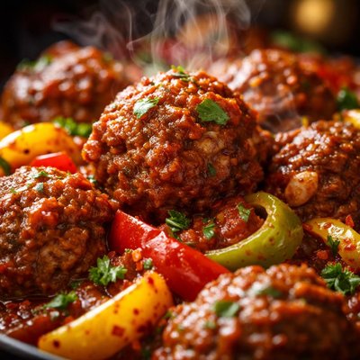 Image of Italian Meatballs with Peppers