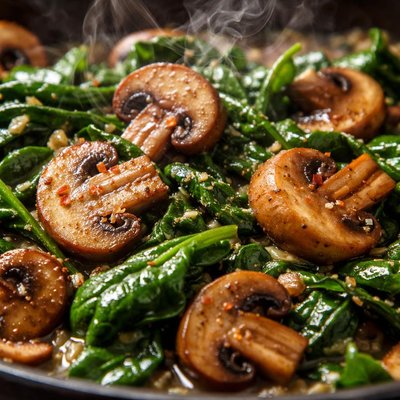 Image of Italian Mushrooms and Spinach