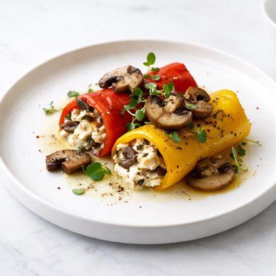 Image of Italian Rolled Peppers with Mushrooms and Ricotta