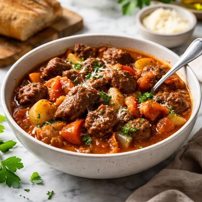 Image of Italian Sausage and Beef Stew