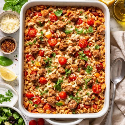 Image of Italian Sausage and Rice Bake