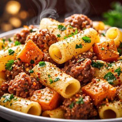 Image of Italian Sausage and Winter Squash Pasta