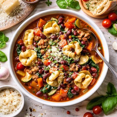 Image of Italian Sausage Cheese Tortellini Minestrone