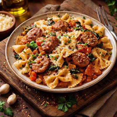 Image of Italian Sausage with Bow Tie Pasta