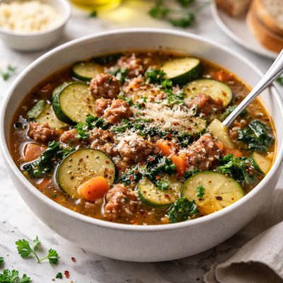 Image of Italian Sausage Zucchini Soup