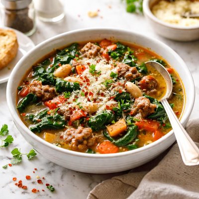 Image of Italian Spinach and Sausage Soup