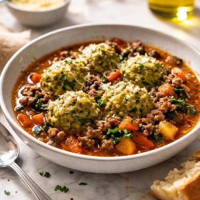 Image of Italian Spinach Dumpling Ground Beef Stew