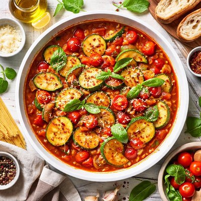 Image of Italian Stewed Zucchini and Tomatoes