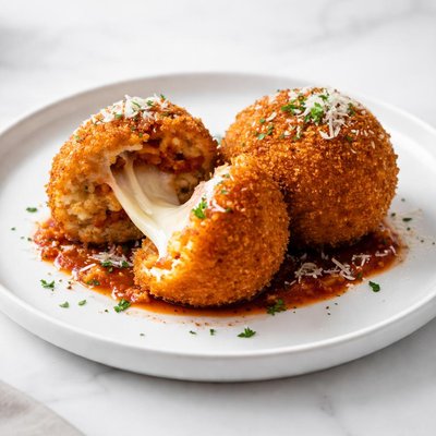 Image of Italian Stuffed Rice Balls Suppli Alla Telefono
