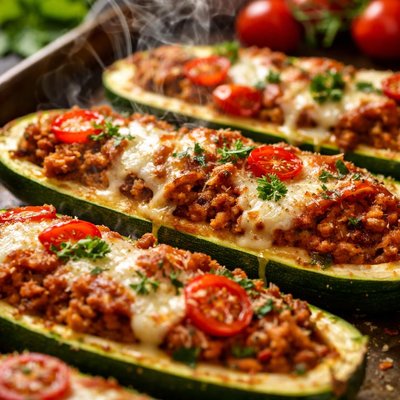 Image of Italian Stuffed Zucchini Boats