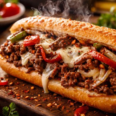 Image of Italian Style Cheesesteak Sandwiches
