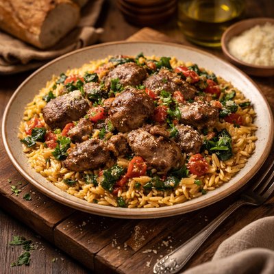 Image of Italian Style Chicken Livers with Orzo