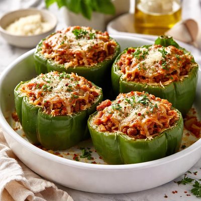 Image of Italian Style Stuffed Green Bell Peppers