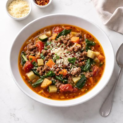 Image of Italian Vegetable Soup with Ground Beef