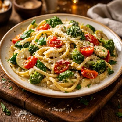 Image of Italian Veggie Creamy Fettuccini