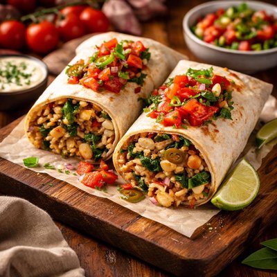 Image of Italian White Bean Burrito with Salsa Cruda