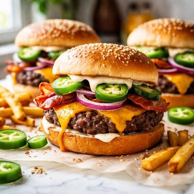Image of Jalapeno Bacon Cheeseburgers