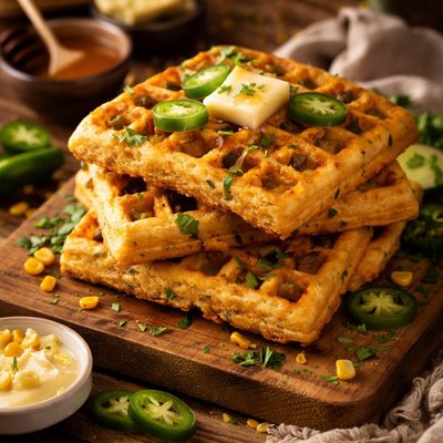 Image of Jalapeno Cornbread Waffles