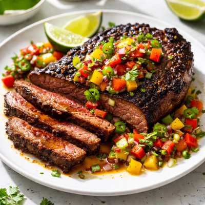 Image of Jalapeno Glazed Steak with Bell Pepper Salsa