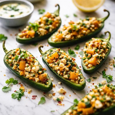 Image of Jalapeno Poppers Stuffed with Squash and Feta