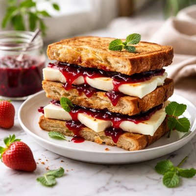 Image of Jam and Cheese Sandwich