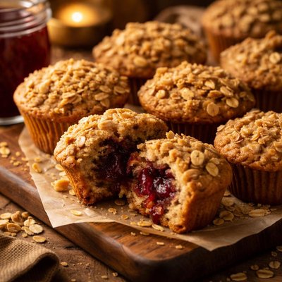 Image of Jam Filled Oat Bran Muffins