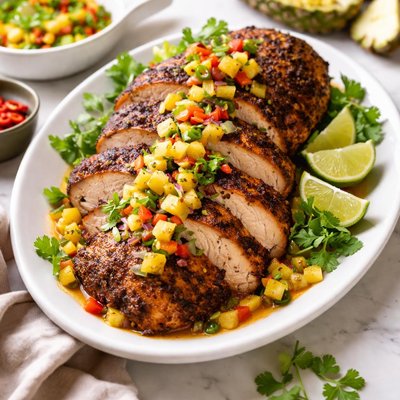 Image of Jamaican Flare Turkey Roast with Jazzy Pineapple Salsa
