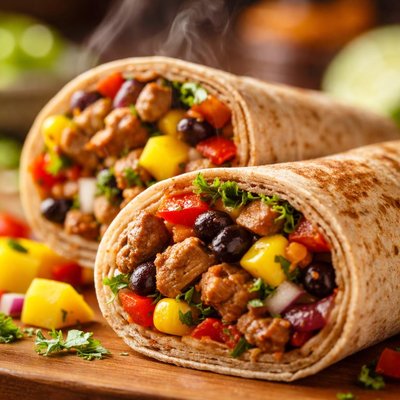 Image of Jamaican Pork Wraps Low Fat