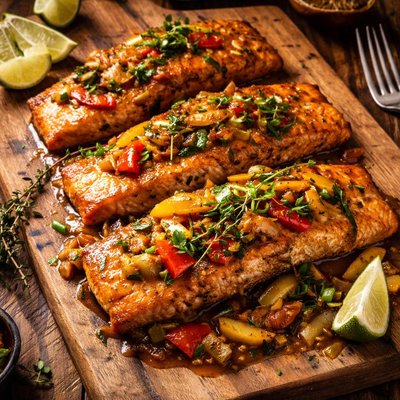 Image of Jamaican Salmon in Wine Sauce