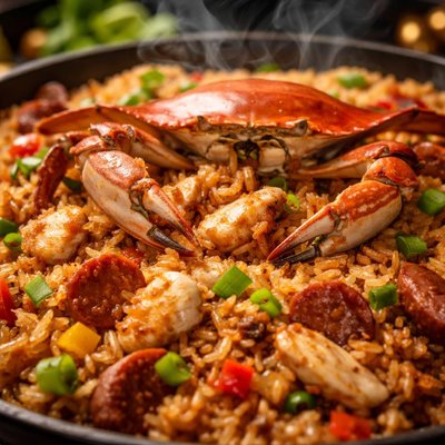 Image of Jambalaya Aux Crabes Crab Jambalaya