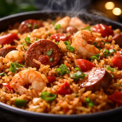 Image of Jambalaya with Sausage Rice Cooker Recipe
