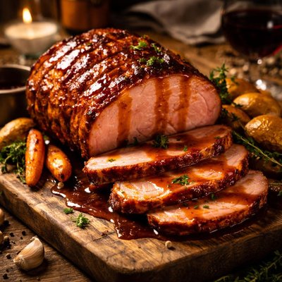 Image of Jambon Braise Au Madere Braised Ham W Madeira Sauce France