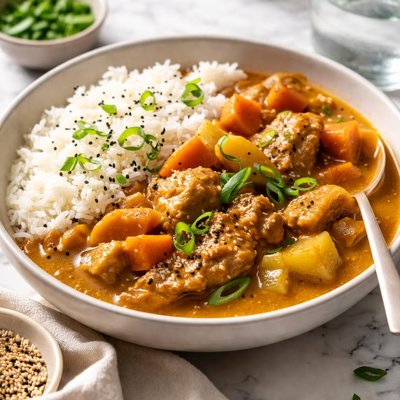 Image of Curry de pollo japonés saludable para el corazón