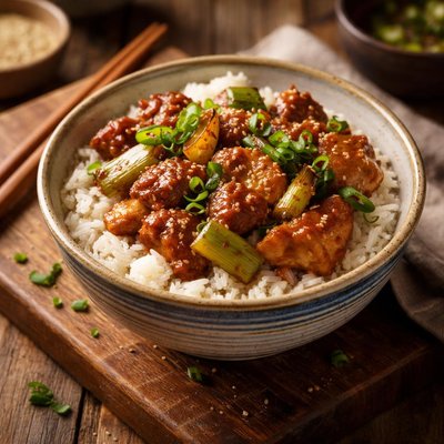 Image of Japanese Chicken Scallion Rice Bowl