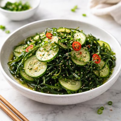 Image of Vegetarian Japanese Cucumber Seaweed Salad