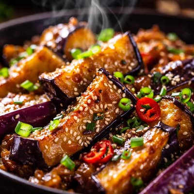 Image of Japanese Eggplant Aubergine Saute