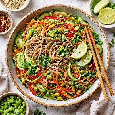 Image of Japanese Noodle and Cucumber Salad