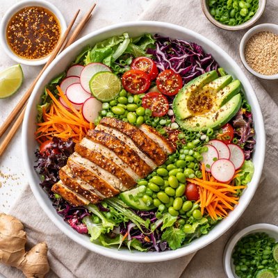 Image of Japanese Salad with Ginger Soy Dressing