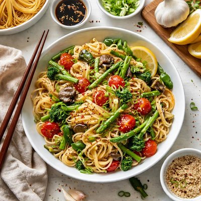 Image of Japanese Style Pasta Primavera