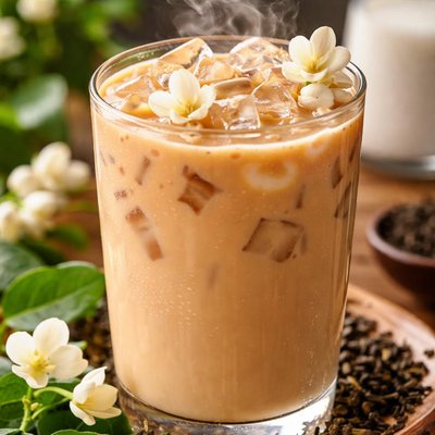 Image of Té de leche de jazmín vegano