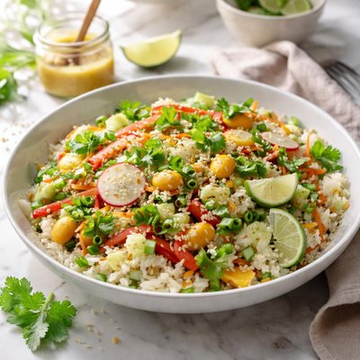 Image of Jasmine Rice Salad with Fresh Ginger Dressing