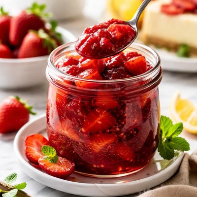 Image of Jelled Strawberry Topping for Cheesecake