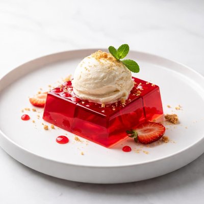 Image of Jello and Ice Cream Dessert