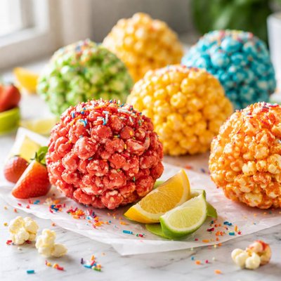 Image of Jello Popcorn Balls
