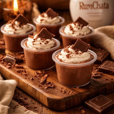 Image of Jello Shots Chocolate Fudge Rum Chata Pudding