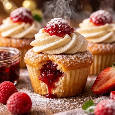 Image of Jelly Doughnut Cupcakes