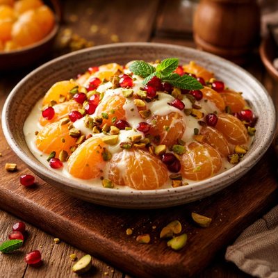 Image of Jeweled Clementines with Vanilla Sauce