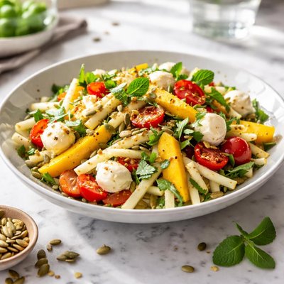 Image of Jicama Mango Salad with Mozzarella Chilies