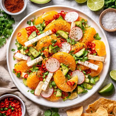 Image of Jicama Y Ensalada Anaranjada Picante Spicy Oranges Jicama